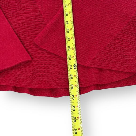 Eileen Fisher Sweater Cardigan Womens M Red Organic Cotton Cashmere Open Front - Picture 11 of 11